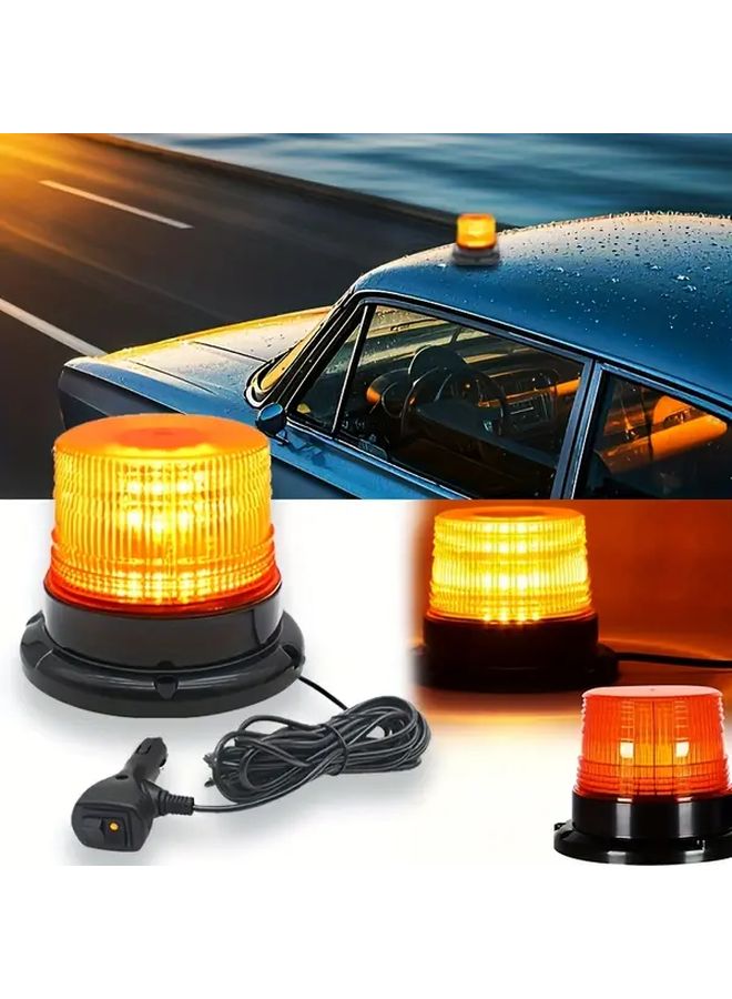 Magnetic Base Amber Yellow LED Emergency Work Light For Trucks Vans 12V 24V - Image 4